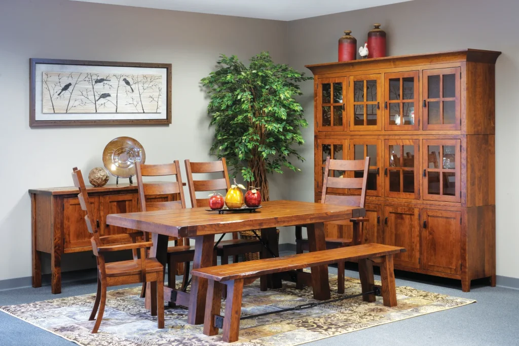 Furniture offered by Millwest Amish Furniture, shown Dining table