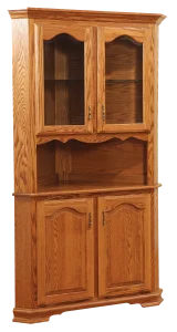 Amish Heritage 2 Door Corner Hutch, Top Only