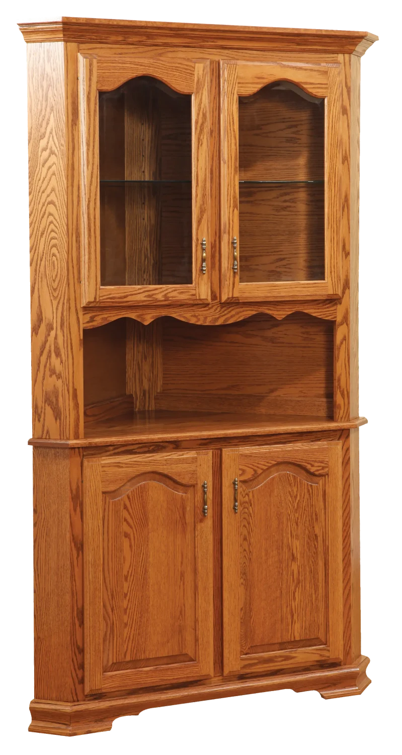 Amish Heritage 2 Door Corner Hutch, Top Only