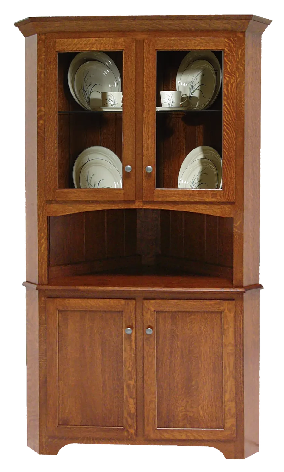 Amish Mary Ann 2 Door Corner Hutch, Top Only