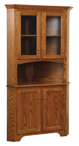 Amish Shaker 2 Door Corner Hutch, Base Only