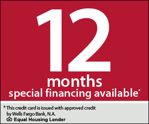 12 months no interest financing with Wells Fargo