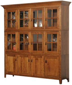 Amish Sadler Mission 4 Door Hutch - Base, Middle & Top