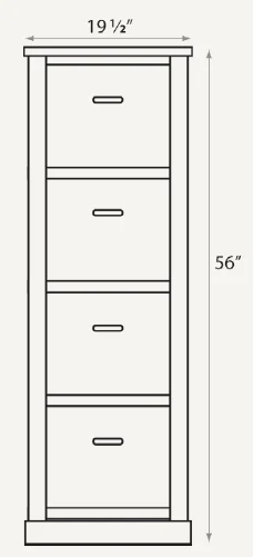 Amish Traditional Four-Drawer File Cabinet*