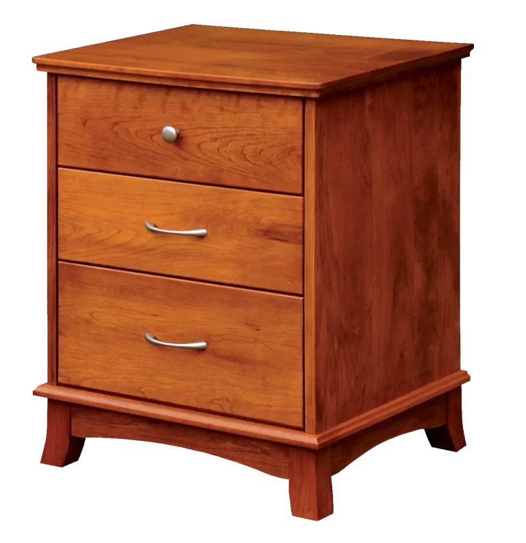 Amish Crescent Nightstand with 3 Drawers