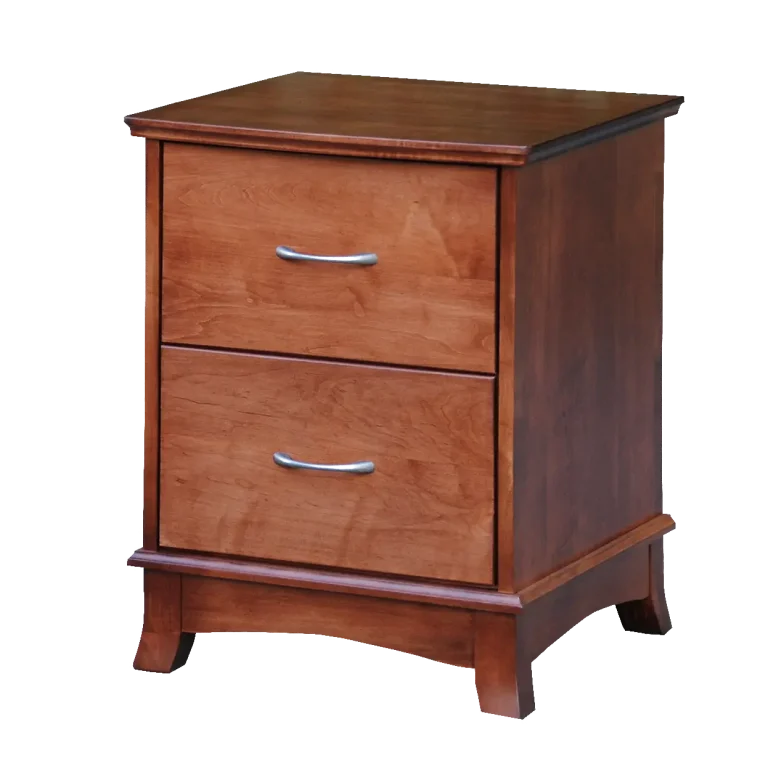 Amish Crescent Nightstand with 2 Drawers
