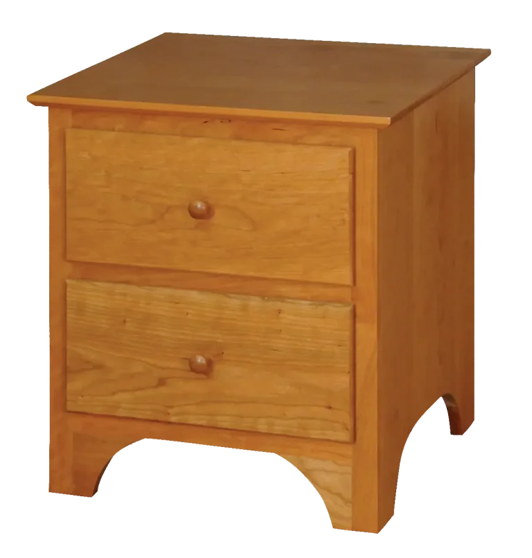 Amish Shaker Nightstand with 2 Drawer or 1 Drawer, 1 Door