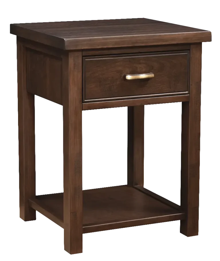Amish Timbermill 1 Drawer Open Nightstand