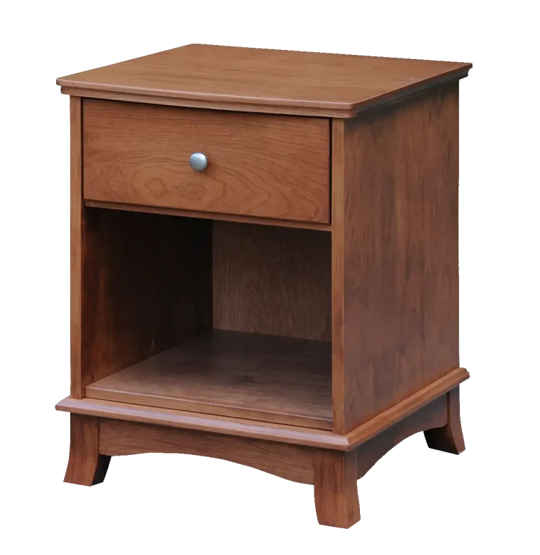 Amish Crescent Open Nightstand with 1 Drawer
