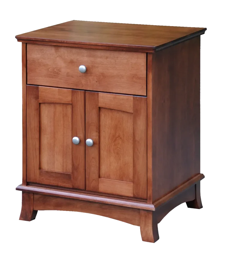 Amish Crescent Nightstand with 1 Drawer, 2 Doors