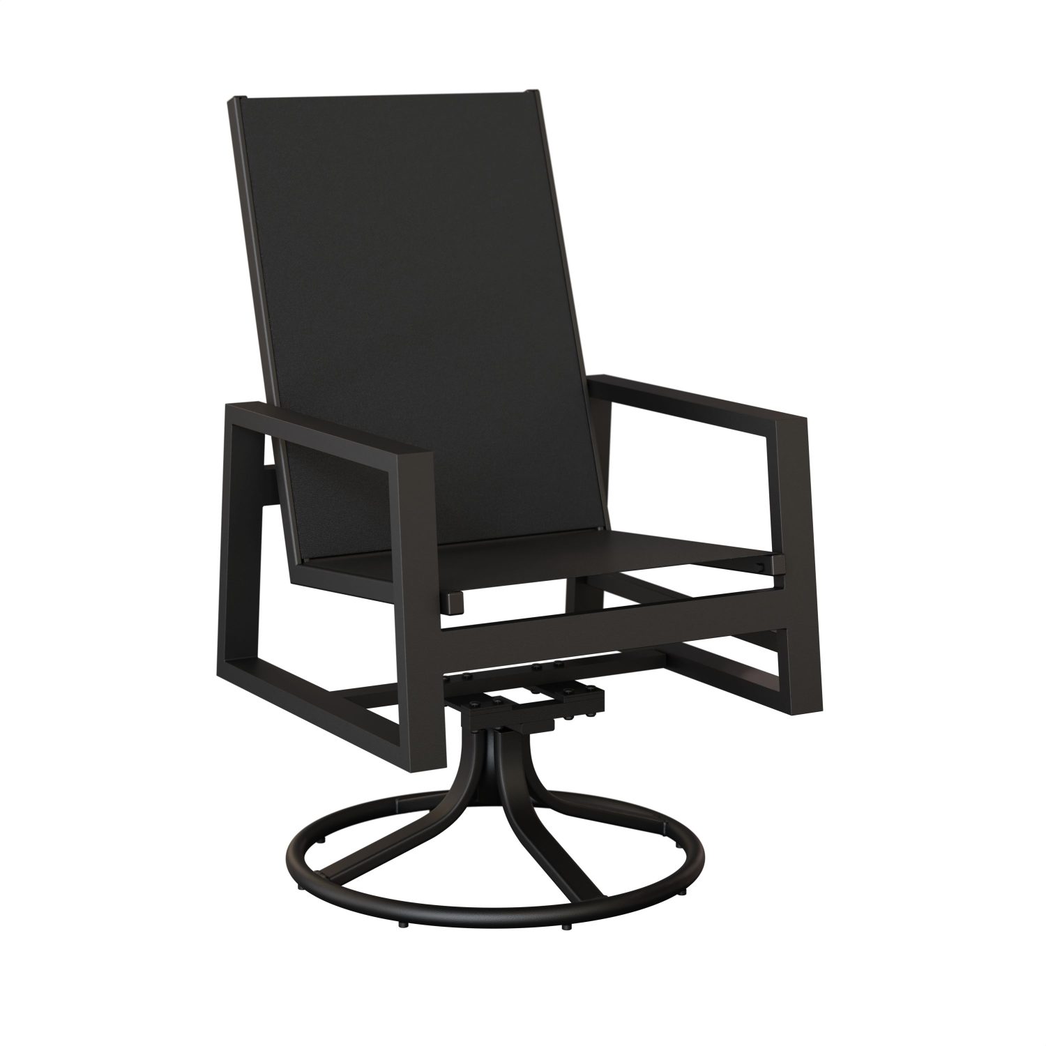 Vida High Back Aluminum+Sling Swivel Rocker Dining Chair by Berlin Gardens