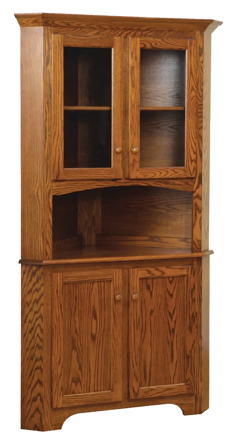 Amish Shaker 2 Door Corner Hutch, Base Only