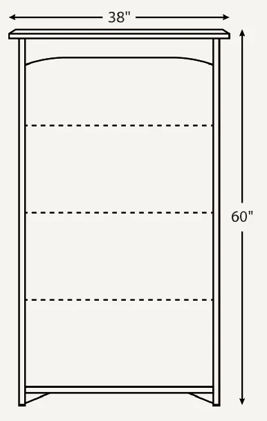 Amish Economy 38″Bookcase (Drawing)
