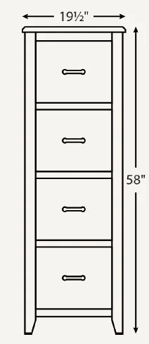 Amish Jacobsville 4dr. File Cabinet (Drawing)