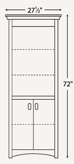 Amish Mission 24″ Bookcase* (Drawing)