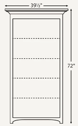 Amish Mission 36″ Open Bookcase* (Drawing)
