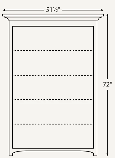 Amish Mission 48″ Open Bookcase* (Drawing)