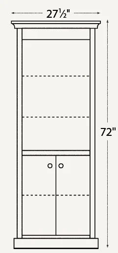 Amish Traditional 24″ Bookcase* (Drawing)
