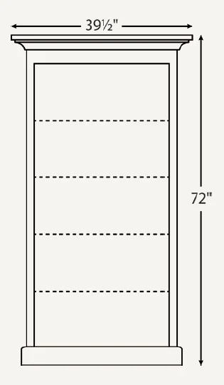 Amish Traditional 36″ Open Bookcase* (Drawing)