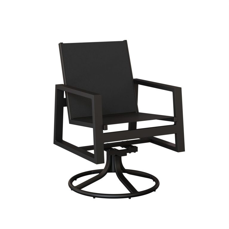 Vida Aluminum+Sling Swivel Rocker Dining Chair by Berlin Gardens