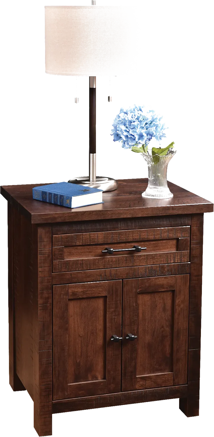 Amish Denali Nightstand with 1 Drawer, 2 Doors