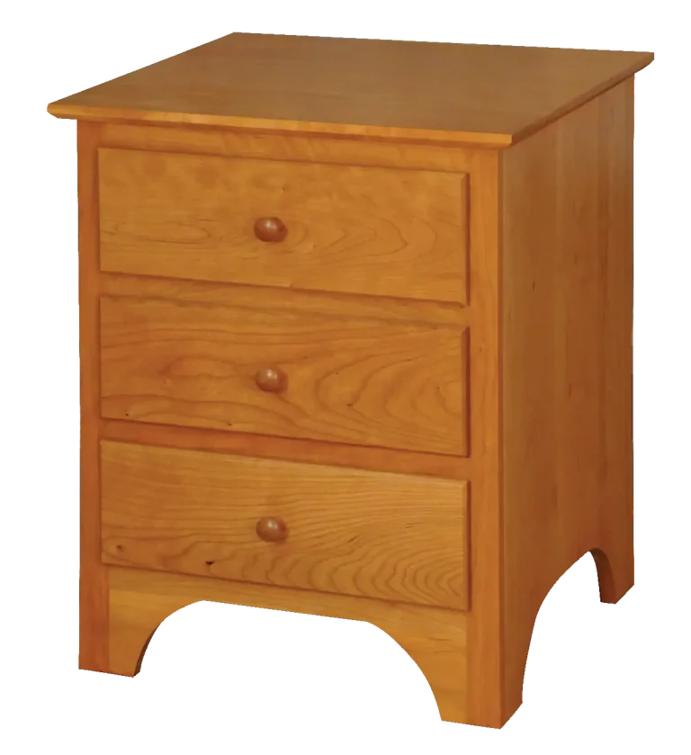 Amish Shaker Nightstand with 3 Drawer