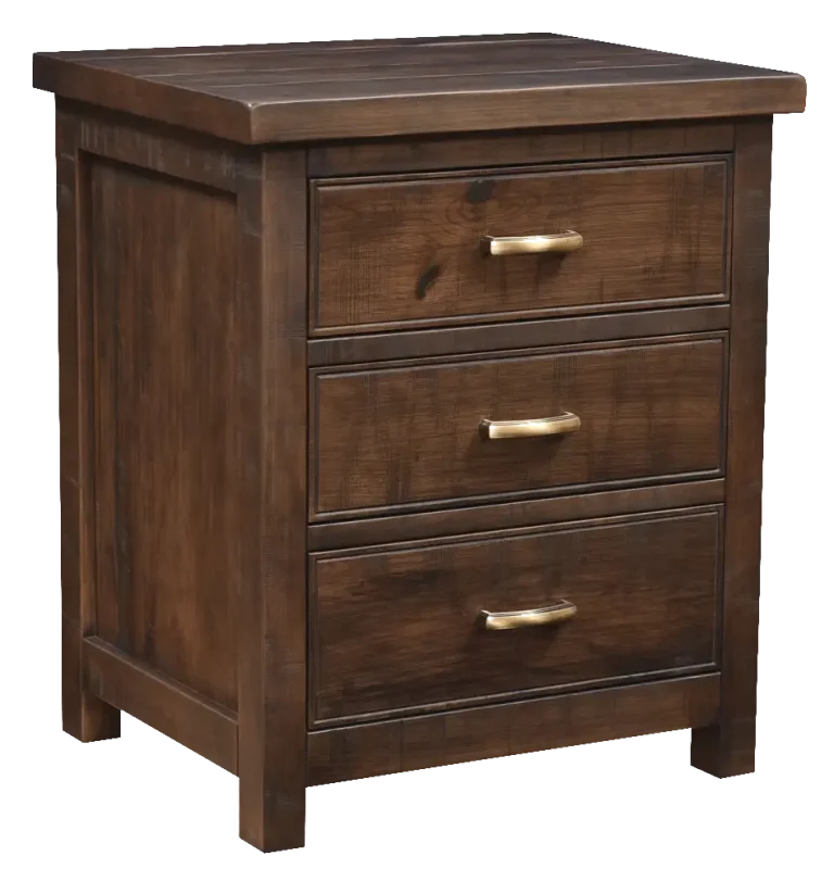 Amish Timbermill 3 Drawer Nightstand