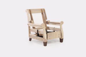 Bare solid maple hardwood frame in the Smith Brothers workshop