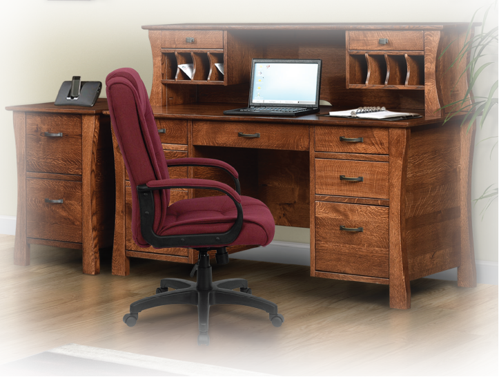 Solid hardwood Amish office furniture handcrafted by A&L Furniture