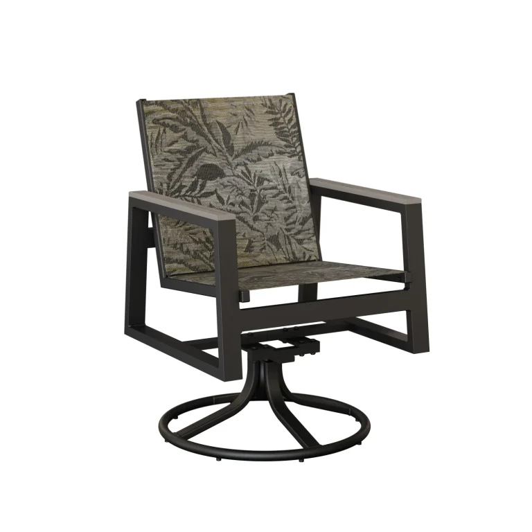 Vida Aluminum+Sling Swivel Rocker Dining Chair by Berlin Gardens