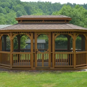 Savannah Treated Wood Oblong Gazebo from Berlin Gardens