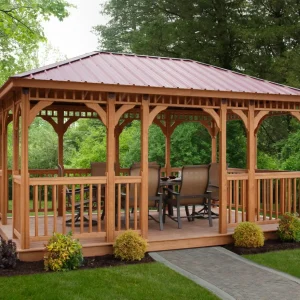 Madison Treated Wood Rectangular Gazebo from Berlin Gardens