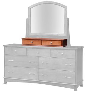 Amish Crescent 2 Drawer Jewelry Box with Mirror Harp’s
