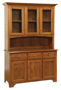 Amish Shaker 3 Door Hutch, Top Only