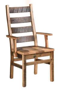 Amish Ladderback Solid Hardwood Dining Arm Chair