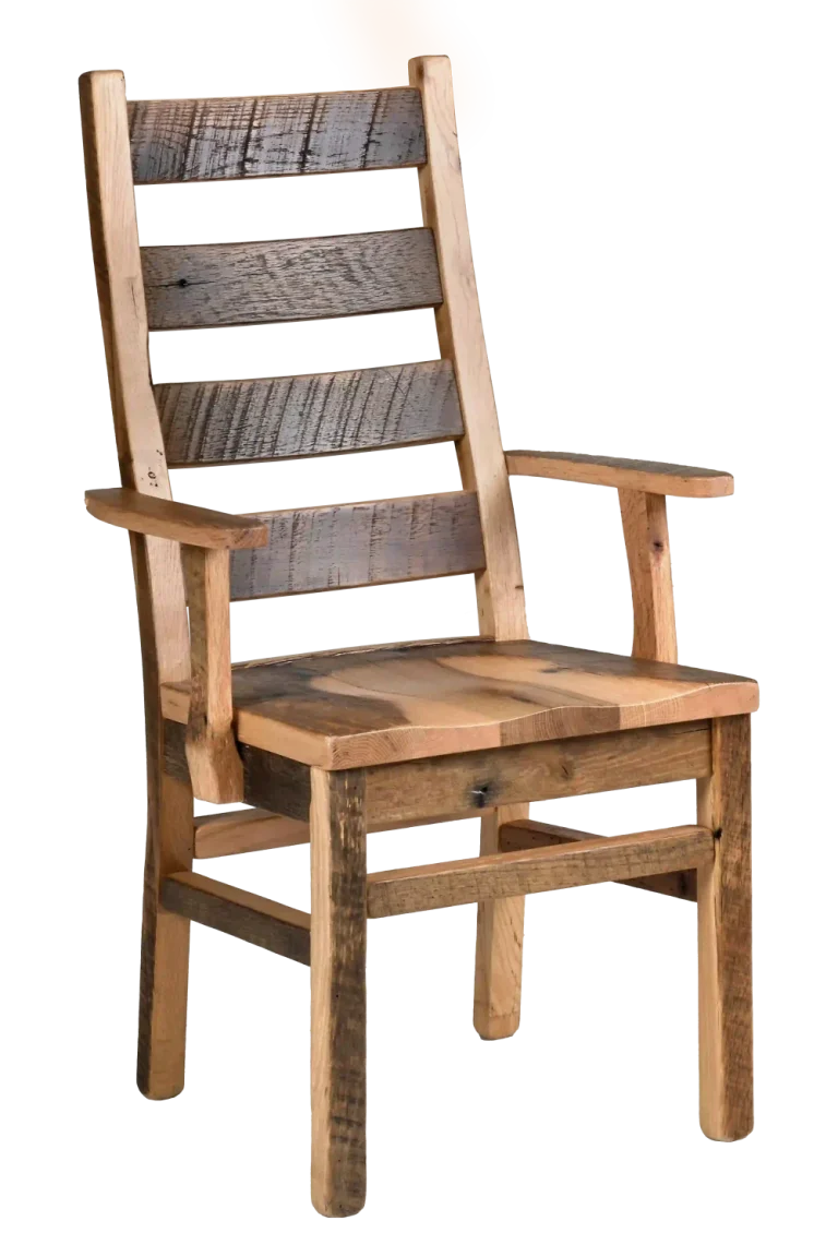 Amish Ladderback Solid Hardwood Dining Arm Chair