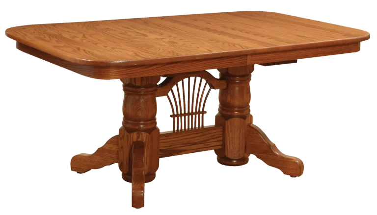 Amish Heritage Double Pedestal Table – Solid Top