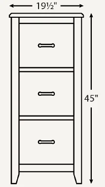 Amish Jacobsville 3dr. File Cabinet (Drawing)