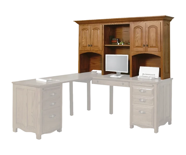 Amish Laurel Hutch with Middle Shelf for 72″ Desk