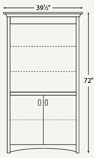 Amish Mission 36″ Bookcase (Drawing)