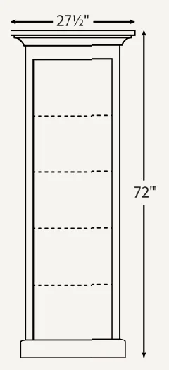 Amish Traditional 24″ Open Bookcase (Drawing)