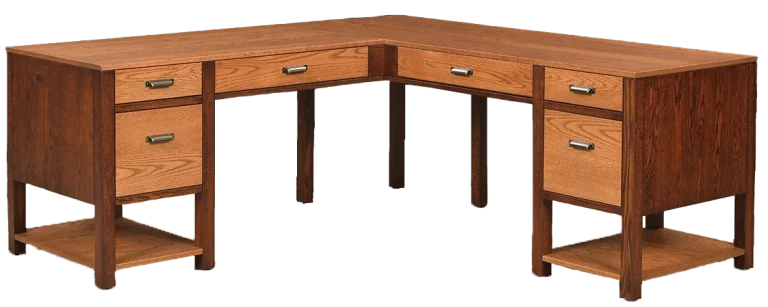 Amish Wakefield L-Desk (Drawers Both Sides)