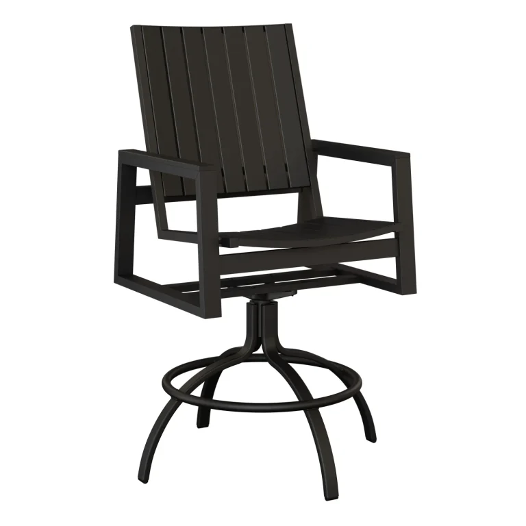Vida Aluminum+Poly Swivel Bar Chair by Berlin Gardens