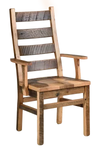 Amish Ladderback Solid Hardwood Dining Arm Chair