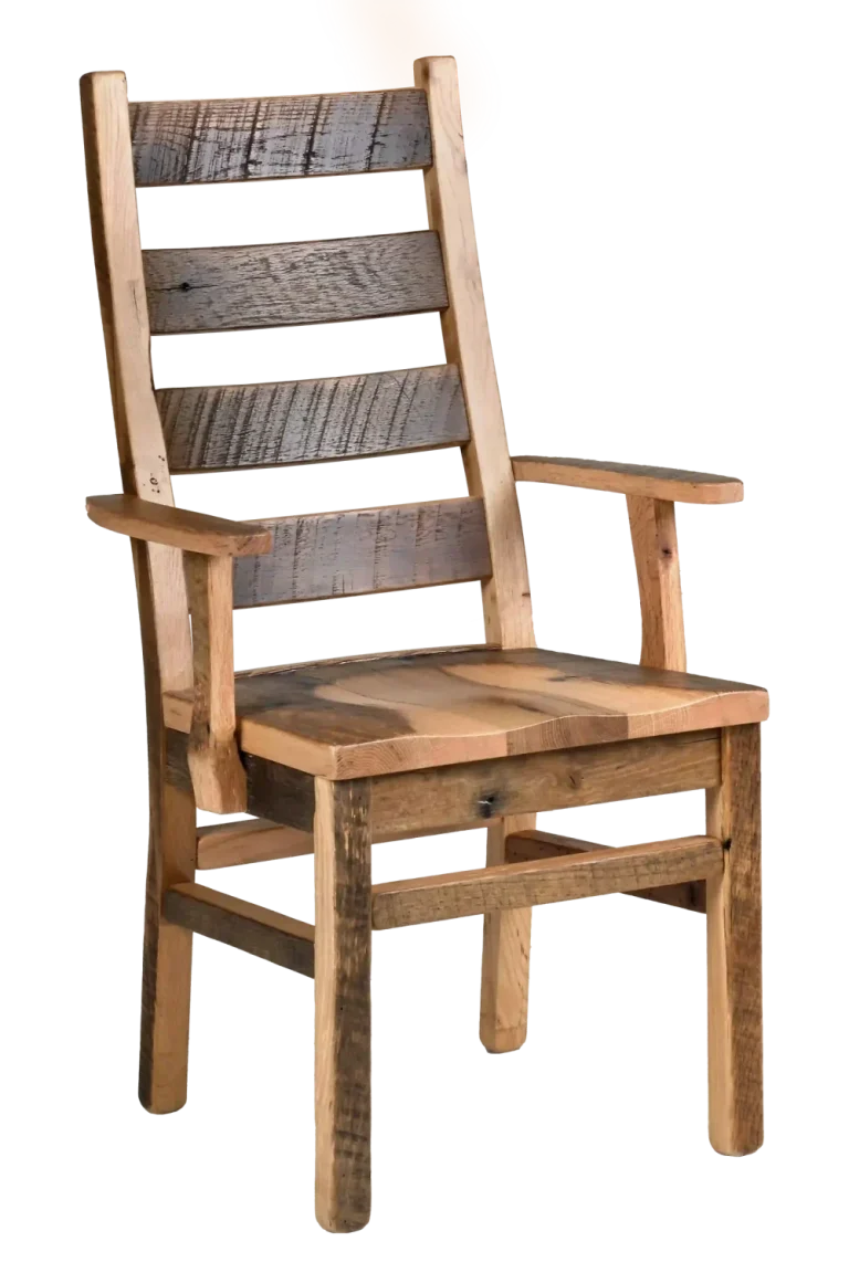 Amish Ladderback Solid Hardwood Dining Arm Chair