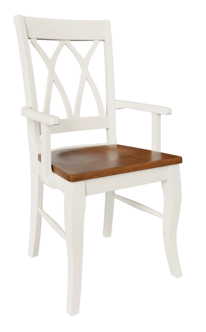 Amish Glendale Arm Chair - Yes, Sap Cherry, OCS113 Michael's Cherry, Brown Maple, OCS-342 White Paint, , Amish Glendale Arm Chair - 016-DI4603