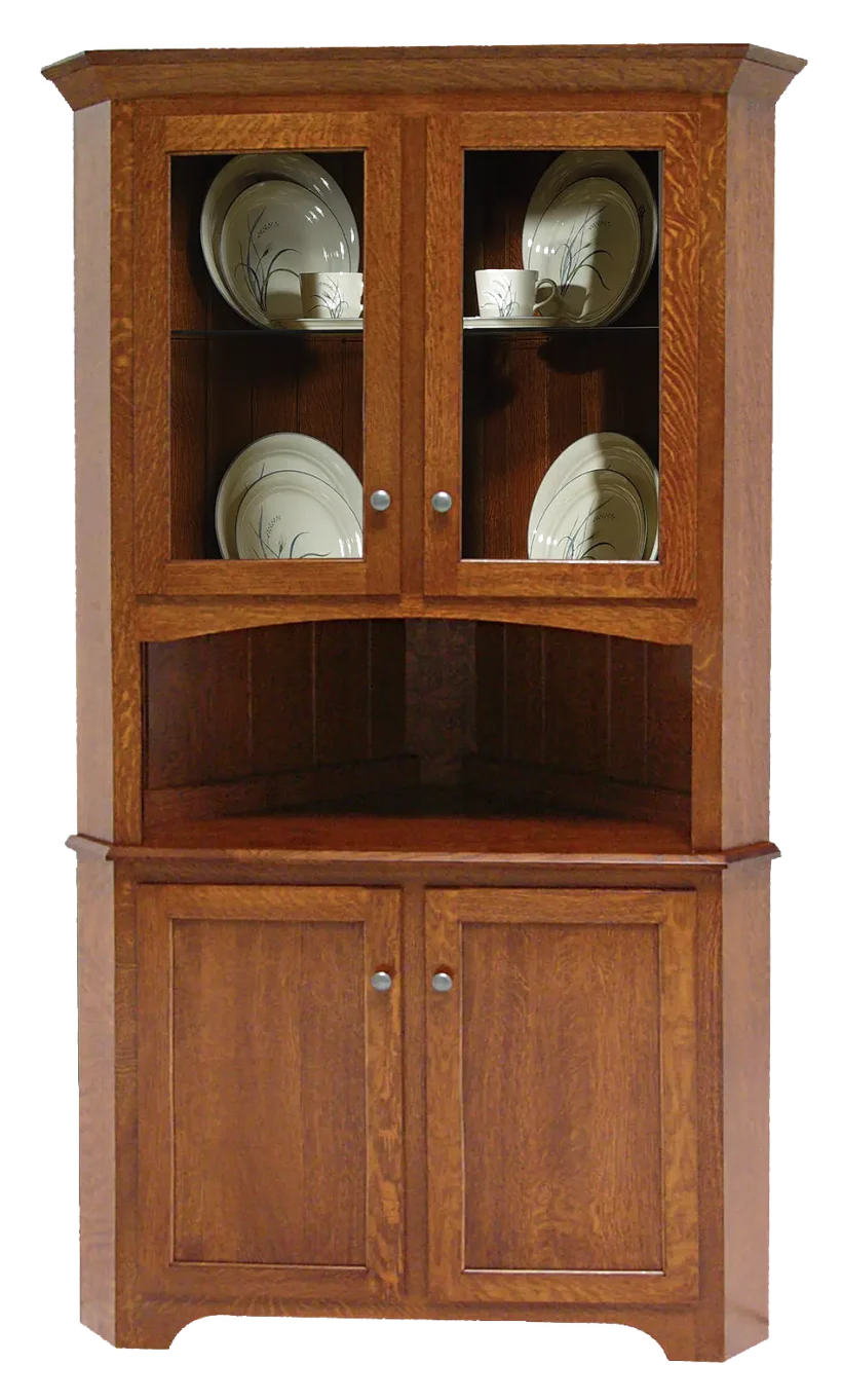 Amish Mary Ann 2 Door Corner Hutch, Base Only - 016-JX4487