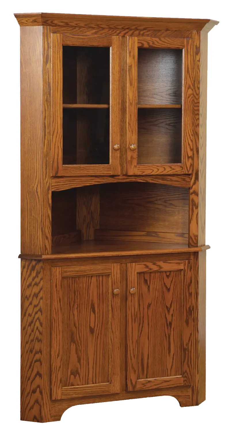 Amish Shaker 2 Door Corner Hutch, Base Only - 016-PE943