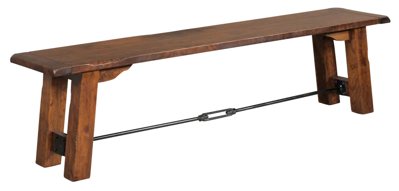 Amish Sadler Mission Bench - No, , 14" x 60" Bench, , , , , Rustic Cherry, OCS113 Michael's Cherry Amish Sadler Mission Bench - 016-PJ4183