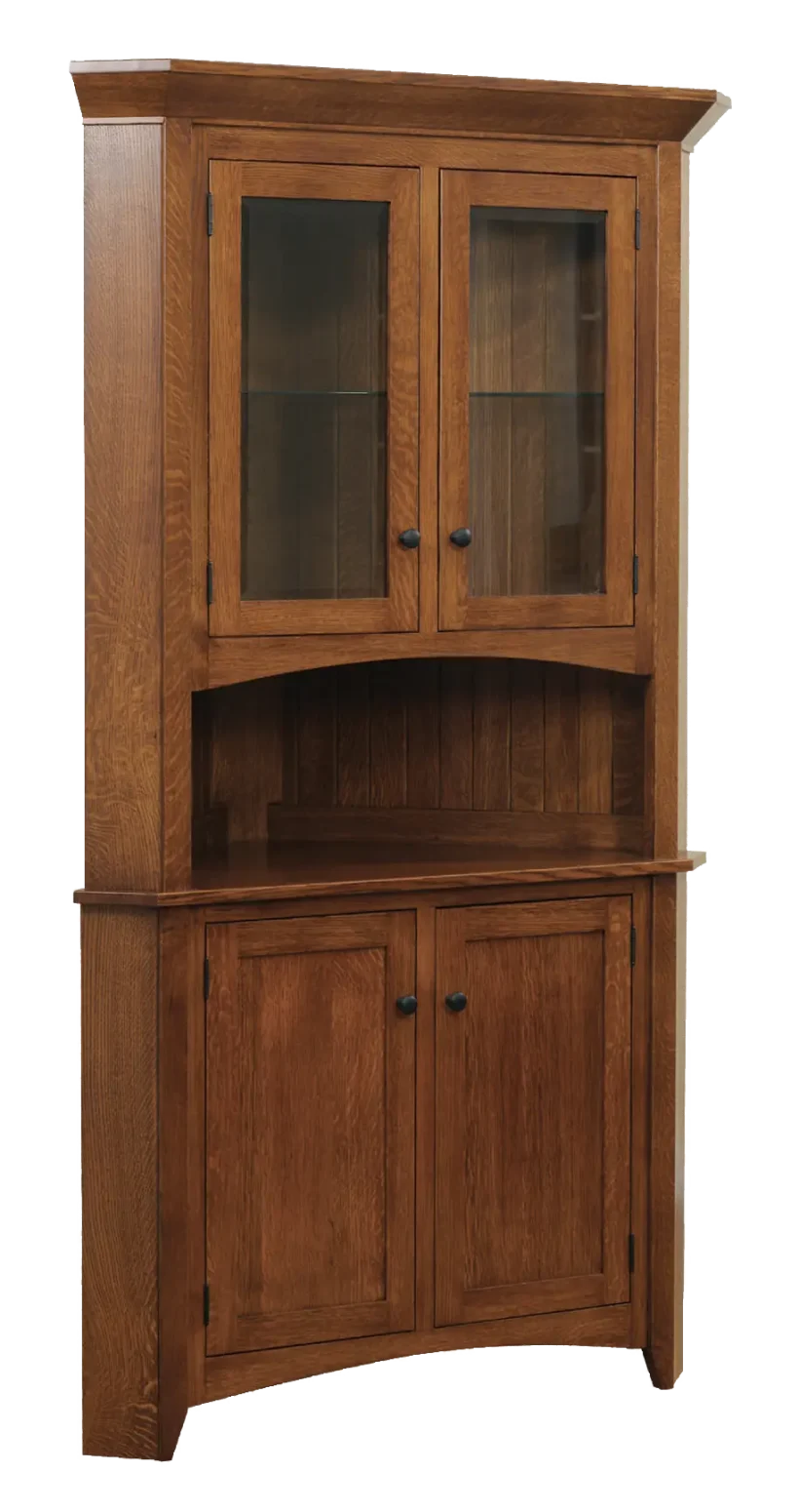 Amish Sara Ann 2 Door Corner Hutch, Top Only - 016-PX644